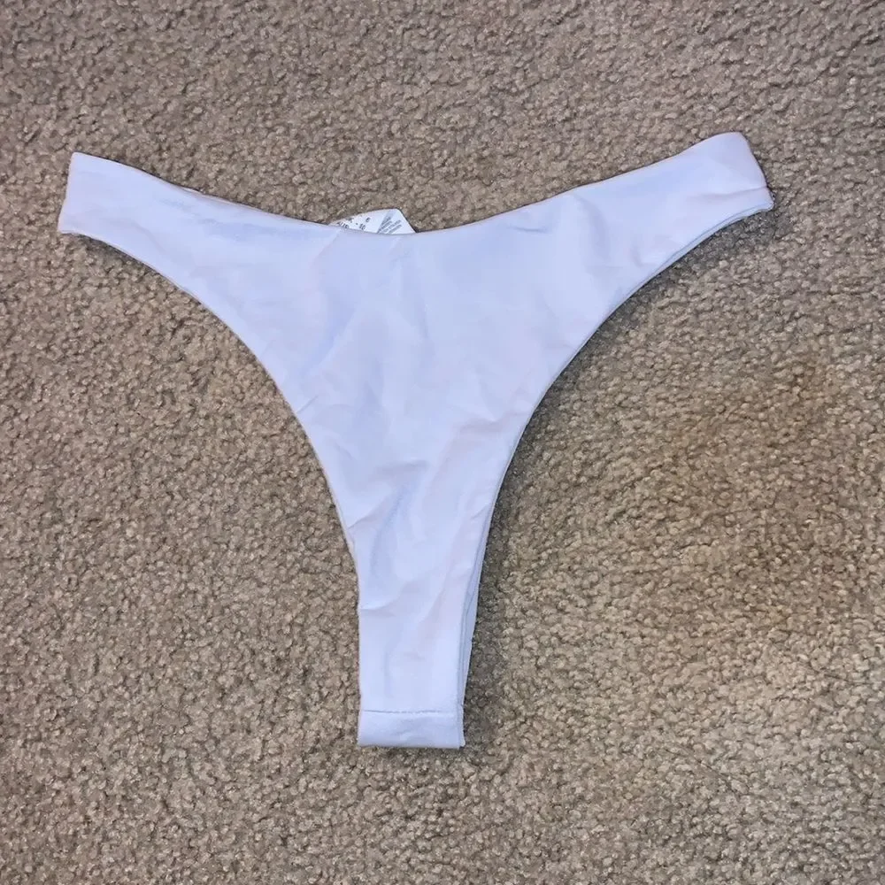 White Bikini Bottoms Size 6